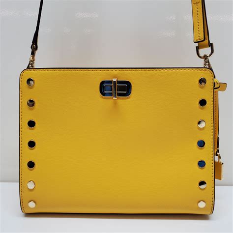 michael michael kors sylvie stud medium messenger color sunflower|Michael Kors Sylvie Stud Sunflower Leather Messenger Bag .